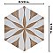 Llama Hex Flower Loire Noce 8-5/8" x 9-7/8" Porcelain Floor & Wall Tile - 25 Tiles Per Case - 11.5 Sq. Ft.