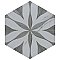 Llama Hex Flower Loire Silver Smoke 8-5/8" x 9-7/8" Porcelain25 Tiles Per Case - 11.5 Sq. Ft.