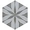 Llama Hex Flower Loire Silver Smoke 8-5/8" x 9-7/8" Porcelain25 Tiles Per Case - 11.5 Sq. Ft.