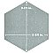 Aspdin Hex Grey 8-5/8" x 9-7/8" Porcelain Floor and Wall Tile - 25 Tiles Per Case - 11.5 Square Feet