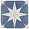 Stella Day Blue and White 9-3/4" x 9-3/4" Ceramic Tile - Sold Per Case of 16 - 11.11 Square Feet Per Case
