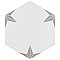 Stella Hex Silver 8-5/8"x 9-7/4" Ceramic Tile - Per Case of 25 Pieces - 11.50 Sq. Ft.