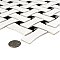 Metro Dog Bone Basket Weave Matte White/Gl Black Dot 10" x 10" Porcelain Mosaic Tile - Sold Per Case of 10 - 7.1 Sq. Ft.