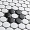 Metro Penny Matte 11-1/2" x 9-3/4" White with Black Flower Porcelain Mosaic Tile - Sold Per Case of 10 - 7.97 Square Feet