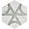 Classico Carrara Hexagon Marble Look Flow 7" x 8" Porcelain Tile - Sold Per Case of 25 Tile - 7.67 Square Feet Per Case