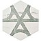 Classico Carrara Hexagon Marble Look Flow 7" x 8" Porcelain Tile - Sold Per Case of 25 Tile - 7.67 Square Feet Per Case