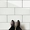 Piscina Brick Glossy Blanco 9-5/8" x 19-1/2" Porcelain Floor and Wall Tile - 8 Tiles Per Case - 10.64 Square Feet