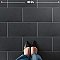 Piscina Brick Matte Nero 9-5/8" x 19-1/2" Porcelain Floor and Wall Tile - 8 Tiles Per Case - 10.64 Square Feet