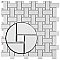 Metro Basketweave Matte White with Gloss White Dot 11.75" x 11.75" Porcelain Mosaic Tile - Sold Per Case of 10 - 9.79 Square Feet