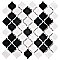 Hudson Tangier Blk/Wht MiMosaic Tile 12-3/8" x 12-3/8" Porcelain Mosaic Tile -10 Sheets Per Case -11 Sq. Ft.