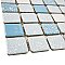 Crystalline Square Blue 12" x 12" Porcelain Mosaic Tile -10 Sheets Per Case -10.2 Sq. Ft.