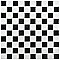 Black & White Checkerboard Square Glossy 12" x 12" Porcelain Mosaic Tile - Sold Per Case of 10  - 10.20 Square Feet