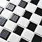 Black & White Checkerboard Square Glossy 12" x 12" Porcelain Mosaic Tile - Sold Per Case of 10  - 10.20 Square Feet
