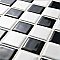 Black & White Checkerboard Square Glossy 12" x 12" Porcelain Mosaic Tile - Sold Per Case of 10  - 10.20 Square Feet
