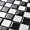 Black & White Checkerboard Square Glossy 12" x 12" Porcelain Mosaic Tile - Sold Per Case of 10  - 10.20 Square Feet