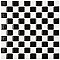 Black & White Checkerboard Square Glossy 12" x 12" Porcelain Mosaic Tile - Sold Per Case of 10  - 10.20 Square Feet