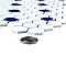 Metro Ion 1" Hex Sapphire Dot With Glossy White 10-1/4" x 11-7/8" Porcelain Mosaic Floor & Wall Tile