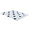Metro Ion 1" Hex Sapphire Dot With Glossy White 10-1/4" x 11-7/8" Porcelain Mosaic Floor & Wall Tile