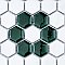 Metro Ion 1" Hex Emerald Single Flower With Gloss White 10-1/4" x 11-7/8" Floor & Wall Tile - 10 Tiles Per Case - 8.6 Sq. Ft.