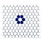 Metro Ion 1" Hex Sapphire Flower With Glossy White 10-1/4" x 11-7/8" Porcelain Mosaic Floor & Wall Tile