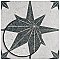 Compass Star White Stone 8" x 8" Porcelain Tile - Per Case of 25 Tile - 11.50 Sq. Ft. Per Case