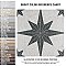 Compass Star White Stone 8" x 8" Porcelain Tile - Per Case of 25 Tile - 11.50 Sq. Ft. Per Case