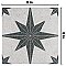 Compass Star White Stone 8" x 8" Porcelain Tile - Per Case of 25 Tile - 11.50 Sq. Ft. Per Case