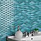Pescado Glossy Agua 12"x 12-1/2" Porcelain Tile - Per Sheet - 1.06 Sq. Ft.