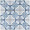 Harmonia Floral Lattice Blue 13"x13" Ceramic Tile - Sold Per Case of 10 - 12.19 Square Feet