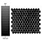 Hudson 1" Hex Glossy Black 11-7/8" x 13-1/4" Porcelain Mosaic Tile - Case of 10 Pieces - 11.2 Square Feet Per Case