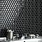 Hudson 1" Hex Glossy Black 11-7/8" x 13-1/4" Porcelain Mosaic Tile - Case of 10 Pieces - 11.2 Square Feet Per Case