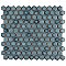 Hudson 1" Hex Marine Blue 11-7/8" x 13-1/4" Porcelain Mosaic Tile - Case of 10 Pieces - 11.2 Square Feet Per Case