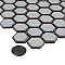 Hudson 1" Hex Silk White 11-7/8" x 13-1/4" Porcelain Mosaic Tile - Case of 10 Pieces - 11.2 Square Feet Per Case