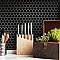 Hudson Due 2" Hex Glossy Black 10-7/8" x 12-5/8" Porcelain Mosaic Tile -10 Sheets Per Case -9.7 Sq. Ft.