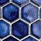 Hudson Due 2" Hex Glossy Sapphire 10-7/8" x 12-5/8" Porcelain Mosaic Tile - 8 Pieces Per Case - 15.44 Sq. Ft. Per Case