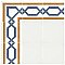 Revival Corner 7-3/4" x 7-3/4" Ceramic Tile - White, Orange, Blue - Per Tile - .42 Square Feet