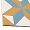 Revival Pattern 7-3/4" x 7-3/4" Ceramic Tile - White, Orange, Blue - Per Case of 25 Tile - 10.50 Square Feet