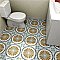 Revival Ring 7-3/4" x 7-3/4" Ceramic  Tile - White, Blue, Green, Brown - Per Case of 25 Tile - 10.50 Square Feet