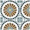 Revival Ring 7-3/4" x 7-3/4" Ceramic  Tile - White, Blue, Green, Brown - Per Case of 25 Tile - 10.50 Square Feet