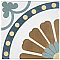 Revival Ring 7-3/4" x 7-3/4" Ceramic  Tile - White, Blue, Green, Brown - Per Case of 25 Tile - 10.50 Square Feet