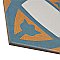 Revival Tulip 7-3/4" x 7-3/4" Ceramic Tile - White, Orange, Blue - Per Case of 25 Tile - 10.50 Square Feet