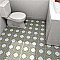 Revival Tulip 7-3/4" x 7-3/4" Ceramic Tile - White, Orange, Blue - Per Case of 25 Tile - 10.50 Square Feet