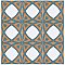 Revival Tulip 7-3/4" x 7-3/4" Ceramic Tile - White, Orange, Blue - Per Case of 25 Tile - 10.50 Square Feet