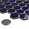 Tribeca 1" Hex Glossy Cobalt Blue Porcelain Mosaic Tile - Sold Per Case of 10 Sheets - 8.65 Square Feet Per Case
