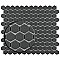 Metropolis 1" Hex Black 12" x 10.25" Unglazed Porcelain Mosaic Tile - Sold Per Case of 10 - 8.7 Square Feet