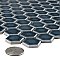 Tribeca 1" Hex Glossy Glacier Blue Porcelain Mosaic Tile - Sold Per Case of 10 Sheets - 8.65 Square Feet Per Case