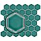 Tribeca 2" Hex Glossy Jade Green Porcelain Mosaic Tile - Sold Per Case of 10 Sheets - 9.96 Square Feet Per Case