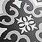 Braga Classic II 7-3/4" x 7-3/4" Ceramic Tile - Gray & Black - Per Case of 25 - 10.76 Square Feet