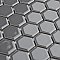 Metro 7/8" Hex Glossy Gray Porcelain Mosaic Tile - Sold Per Case of 10 - 8.56 square feet