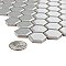 Metro 7/8" Hex Glossy Light Gray Porcelain Mosaic Tile - Sold Per Case of 10 - 8.56 square feet